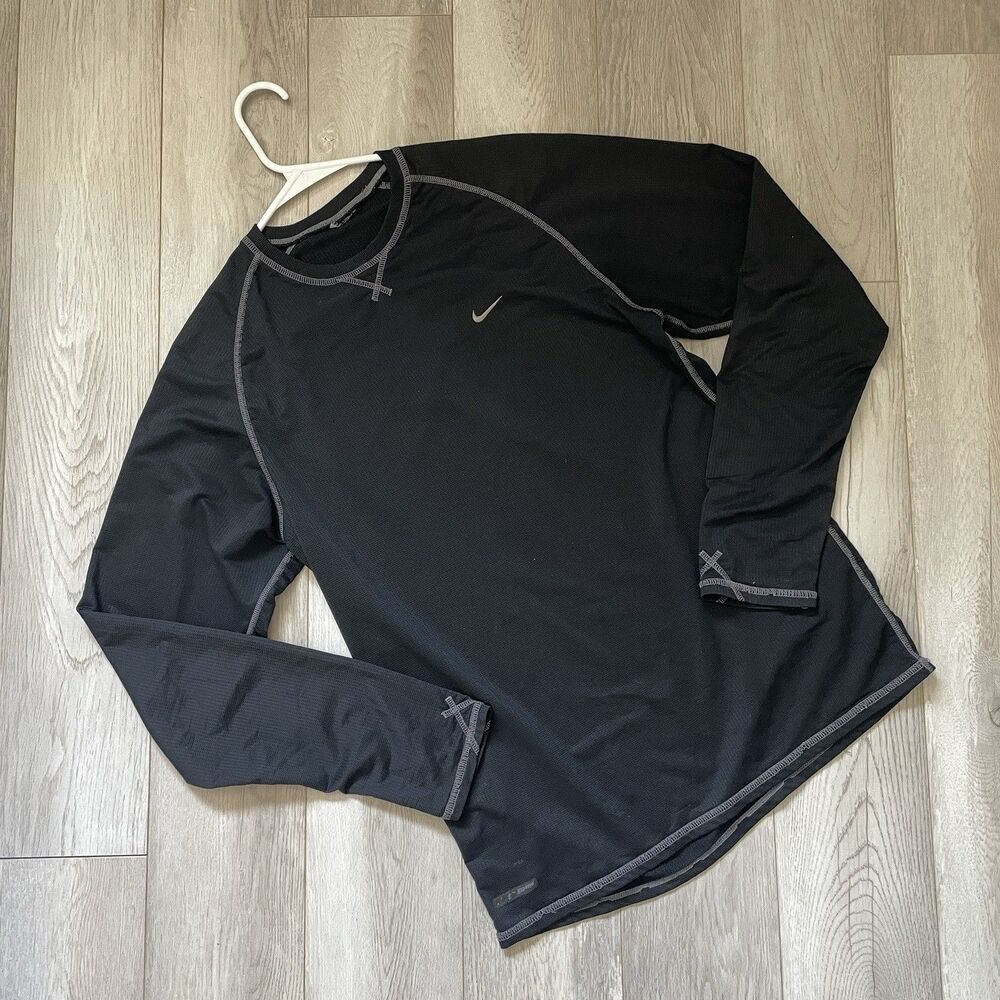 Vintage Nike Shirt crewneck long sleeve mens Black (small) sporty workout preppy